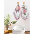 thumbnail image 2 of Easter Bunny Roses Kitchen Dish Towels for Drying Dishes Set of 3, Pink Floral Spring Botanical Waffle Weave Microfiber Hand Tea Bathroom Towels Quick Dry & Absorbent Towel 12x12, 2 of 7