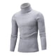 thumbnail image 1 of Suéter informal de punto acanalado con cuello alto para hombre, suéter básico térmico ajustado, suéter de punto trenzado de color sólido de manga larga, suéter ligero, 1 of 2