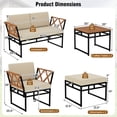 thumbnail image 3 of Costway 7 PCS Outdoor Conversation Set Acacia Wood Chairs & Coffee Tables Set with Ottomans, 3 of 10