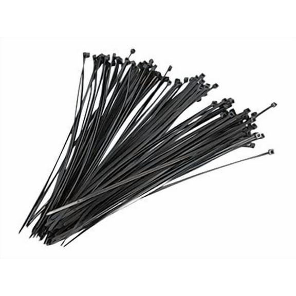 4XEM 100 Pack 10" Reusable Cable Ties, Black Medium Nylon/Plastic Zip Tie