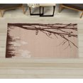 thumbnail image 1 of Forest Decorative Rug, Nature Theme the Panorama of a Forest Pattern Birds on Tree Branches Print, Quality Carpet for Bedroom Dorm and Living Room, 6 Sizes, Brown Champagne, by Ambesonne, 1 of 1
