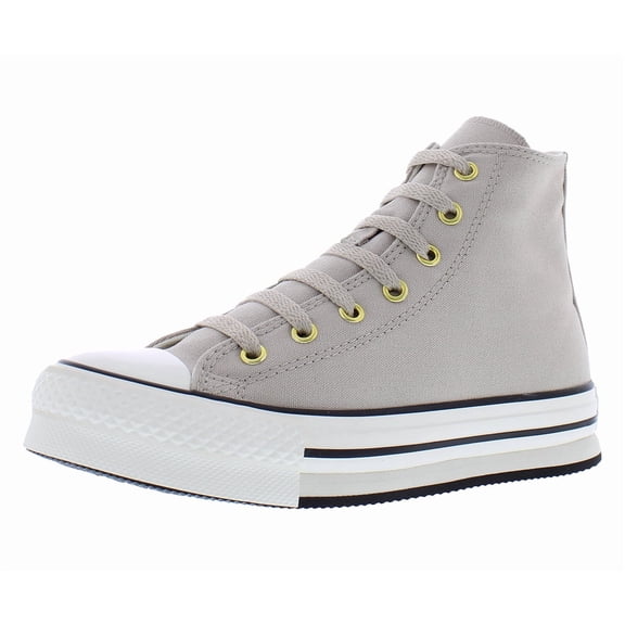 Converse Chuck Taylor All Star Eva Lift Hi GS Girls Shoes Size 6.5, Color: Papyrus/Egret/Black