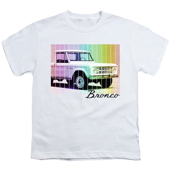 Ford Bronco Retro Rainbow S/S Youth 18/1 T-Shirt White