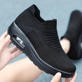 thumbnail image 5 of CHOII Clearance Women's Woven Breathable Foam Mesh Shoes Walking Wear-Resistant Air-cushion Thick Sole Anti-slip Sneacker for Ladies C omfortable Running Shoes Casual Hiking Shoes,Black/7.5, 5 of 5