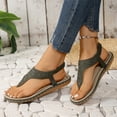 thumbnail image 4 of 2025 Sandals for Women Clearance, Xunlbb Fashion Women Low Heels Comfy Sandals Beach Casual Shoes(Army Green,Size:37), 4 of 8