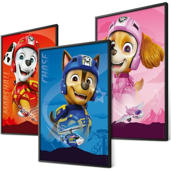 Canvas Set of 3 posters Pat' Patrouille Air Rescue for children's room - Child's room decoration 8x12 inch Unframed