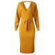 thumbnail image 3 of Vestido Ajustado De Manga De Murciélago De Color Puro Para Mujer Con Cuello En V Vestidos Divididos (Amarillo M) Tmvgtek Mujer, 3 of 6