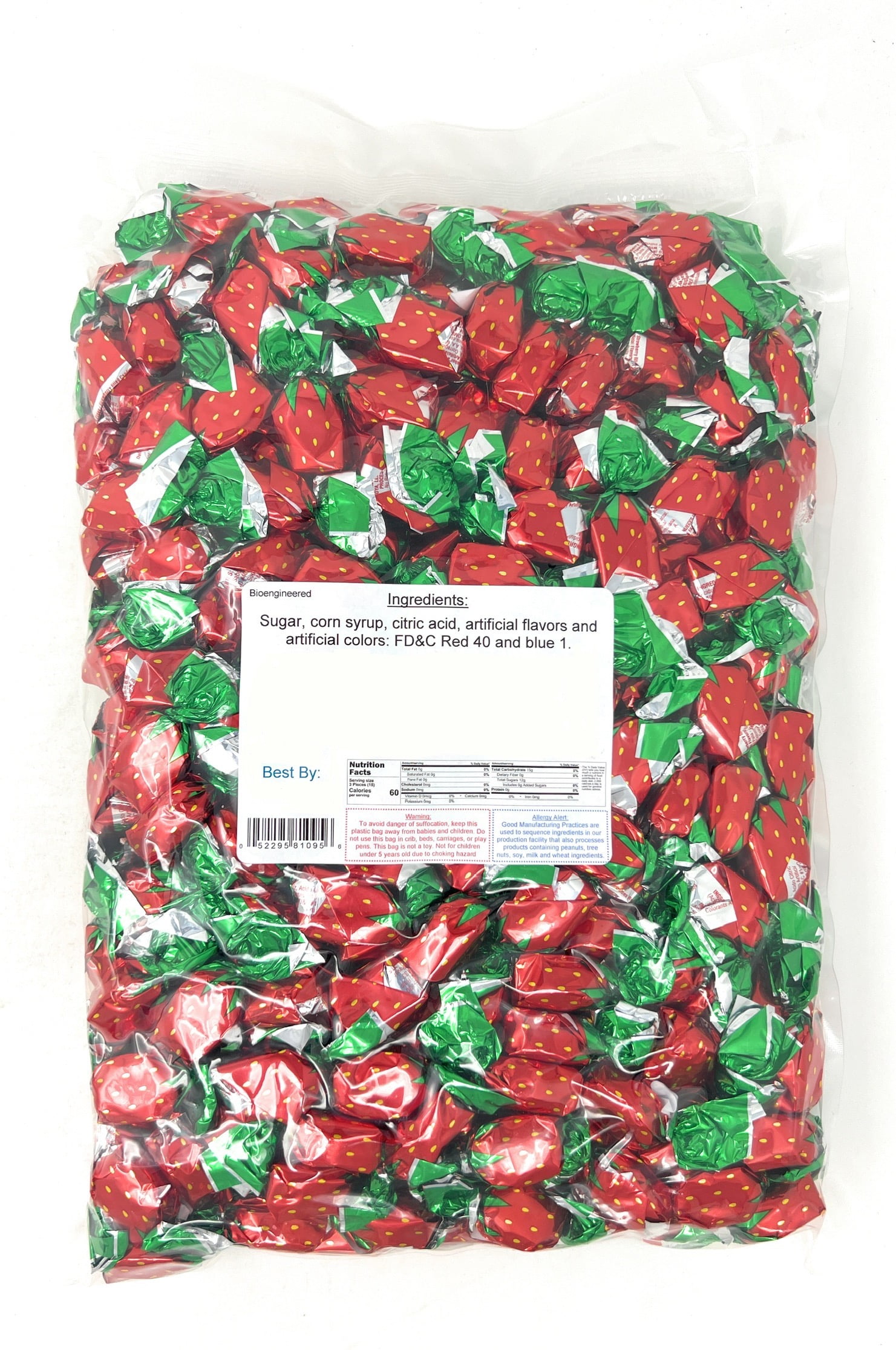 YANKEETRADERS Strawberry Filled Wrapped Hard Candy, 4 Pound Bag