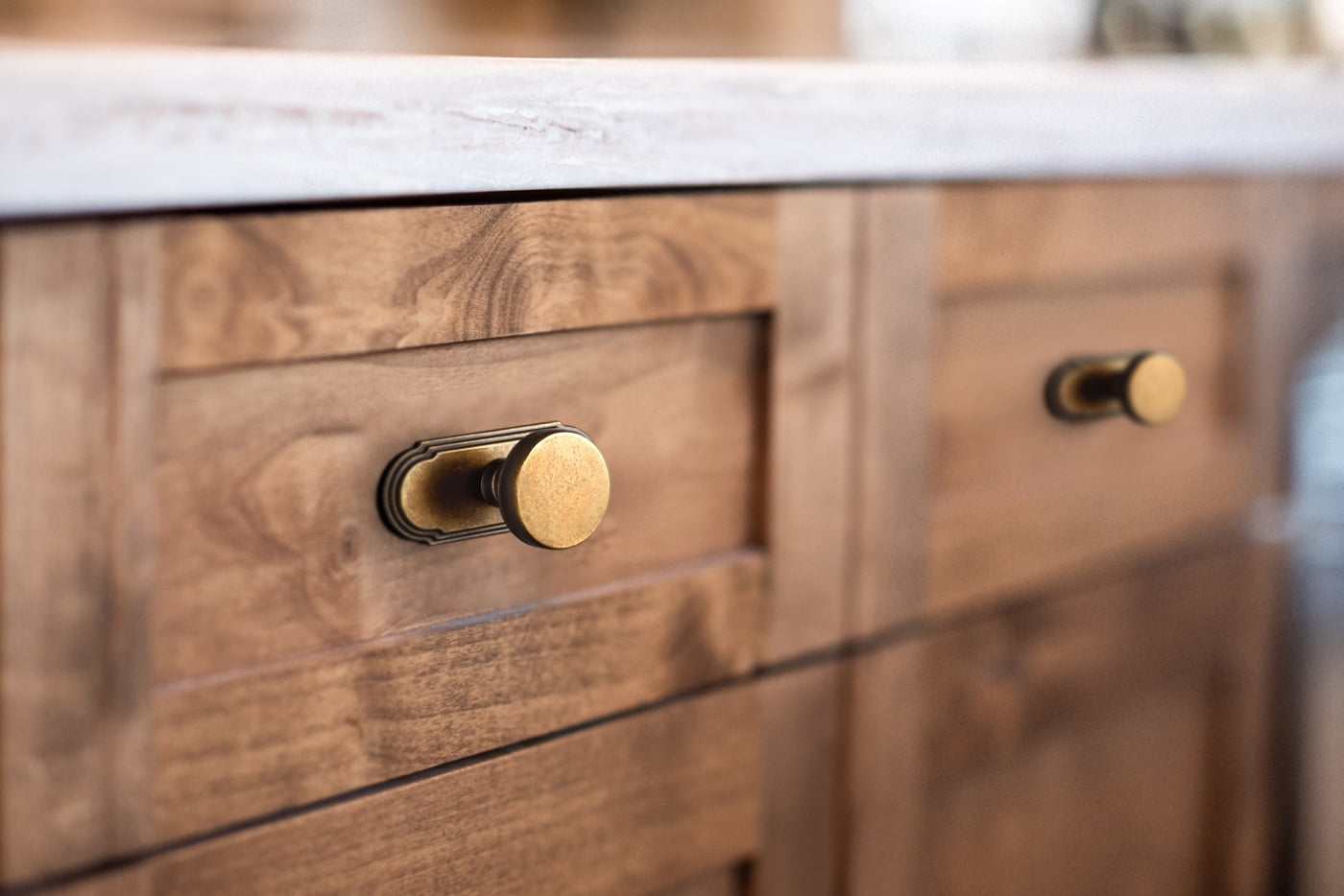 Goo-Ki Antique Brass Cabinet Drawer Knobs with Backplate, Single Hole Zinc Alloy Cabinet Handles Kitchen Hardware for,Dresser,Cupboard,Wardrobe, 6 Pack