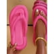 thumbnail image 1 of 1 Pair Summer Eva Pool Flip Flops Woman Clip Toe Soft Women Minimalist Toe Post Flat Sandals Funky Hot Pink Thong Slippers, 1 of 5