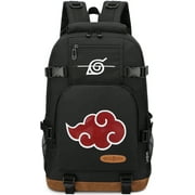 Roffatide Anime Akatsuki Red Cloud Anti Leaf Print School Bag Laptop Backpack