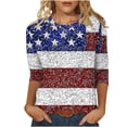 thumbnail image 2 of Mifsaly Independence Day T Shirt Women 3/4 Sleeve Crewneck Patriotic Shirts 4Th Of July Graphic Cotton Tee 2026 S, 2 of 5