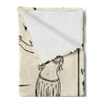 thumbnail image 2 of Hula Girl Soft Flannel Fleece Blanket, Aloha Summer Holidays Vintage Poster Pattern with a Girl Dancing Summer, Cozy Plush for Indoor and Outdoor Use, 70" x 90", Cream Charcoal Grey, by Ambesonne, 2 of 5