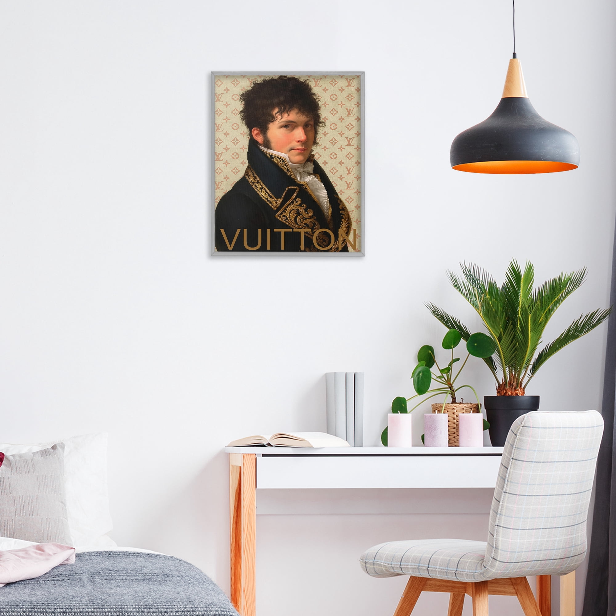 Stupell Industries Glam Gentleman In Spring Gray Framed Giclee Art, design by Grotto Studios