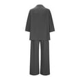 thumbnail image 5 of Enjoytime Travel Outfits for Women Solid Color 3/4 Sleeve Blouses Wide Leg Pants Loungewear Casual Loose Vacation Two Piece Set Dark Gray S, 5 of 8