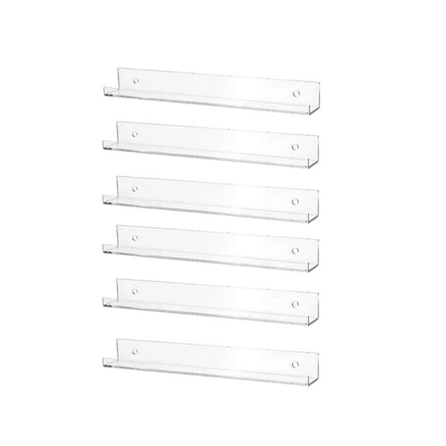 6 piezas organizador de esmalte de uñas acrílico transparente estante de pared para esmalte de uñas soporte de almacenamiento de maquillaje para esmaltes de uñas lápices labiales aceite esencial