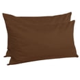 thumbnail image 1 of The Great American Store- 1800 Series Double Brushed Microfiber (Pack of 2) Solid Chocolate Zippered Closure Pillowcases - Standard (20" X 26", 1 of 4