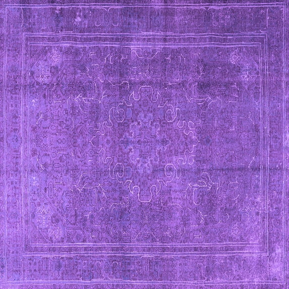 Ahgly Company Indoor Square Persian Purple Traditional Area Rugs, 4' Square