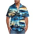 thumbnail image 2 of Cllios Mens Hawaiian Shirts Summer Tropical Print Aloha Tops Lightweight Cuban Collared Short Sleeve T-shirts Casual Button Down Bowling Shirts S-5XL, 2 of 5