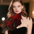 thumbnail image 3 of Honeeladyy Red Feather Shawl for Women Masquerade Witch Wings Cape Mardi Gras Costume Collar Accessories for Christmas, Themed Parties, Carnivals, Masquerade Parties, 3 of 5