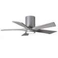thumbnail image 2 of IR5HLK five-blade flush mount paddle fan in Barn Wood finish with 42” solid matte black wood blades and integrated LED light kit., 2 of 7