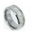 thumbnail image 4 of Tungsten Rings for Men Wedding Bands for Him Womens Wedding Bands for Her 8mm Marble Gray Inlay, 4 of 5