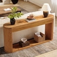 thumbnail image 4 of Tribesigns 63" Fluted Console Table for Entryway, Narrow Wood Entry Desk Behind Couch for Entrance, Hallway, Foyer,Brown, 4 of 6
