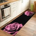 thumbnail image 3 of Pink Rose Kitchen Runner Rug 2x6 Washable Runners for Hallway Non Slip Vintage Abstract Garden Flower Floral Black Large Area Rug Indoor Floor Carpet for Bathroom Laundry Entryway Bedroom Living Room, 3 of 8