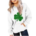 thumbnail image 3 of vdgthytj Kids St Patrick's Day Hooded Sweatshirt Boys Girls Clover Shamrock Long Sleeve Hoodies Holiday Pullover Tops, 3 of 4