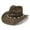 A-Brown70, variant on Hats Men & Women Plain White Bead Strap Hollow Woven Straw Cowboy Hat For Summer Stylish Adjustable Beach Headwear