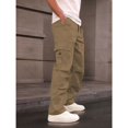 thumbnail image 4 of Rexolia Mens Cargo Pants Breathable Multi Pocket Work Pants Elastic Waist Straight Leg Casual Outdoor Utility Daily Khaki XL, 4 of 6