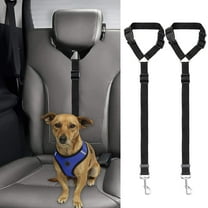 DISEN 2 Packs Dog Cat Safety Seat Belt Strap Dog Car Harness Car Headrest Restraint Adjustable Nylon Fabric Dog Restraints Vehicle Seatbelts Harness