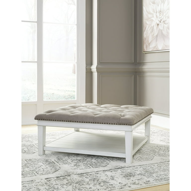 Kanwyn Upholstered Ottoman Table - Whitewash Kanwyn Upholstered Ottoman Table - Whitewash
