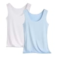 thumbnail image 2 of Trgacdwlo 2 Pack Womens Tank Tops Slim Fit Stretchy Basic Layering for Everyday Wear Scoop Neck Sleeveless Womens Undershirt, 2 of 8