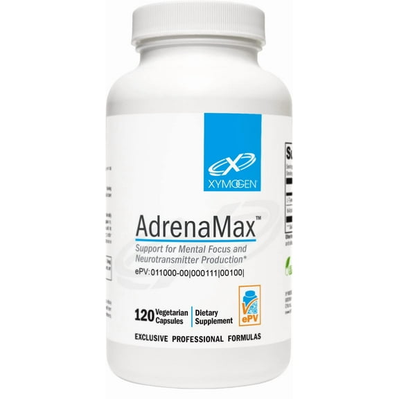 XYMOGEN AdrenaMax - L-Tyrosine   N-Acetyl-L-Cysteine NAC Supplement - Support for Mood, Focus, Alertness and Neurotransmitter Production - Help Maintain Healthy Levels of Dopamine (120 Capsules)