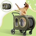 thumbnail image 5 of ModFurne 2025 Upgraded Dog Stroller for Large & Medium Dogs，Pet Stroller for 2 Small Dogs with Detachable Carrier for Car Seat, Up to 90 lbs, Green, 5 of 9
