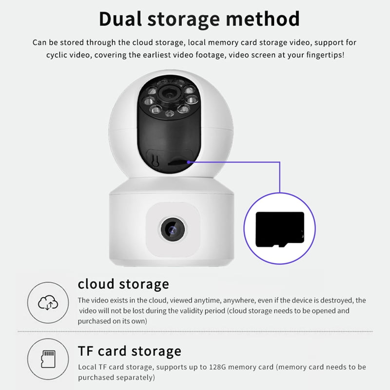 8MP WiFi IP Camera Dual Lens Baby Monitor Color Night Vision Human Automatic Tracking Video Smart Home
