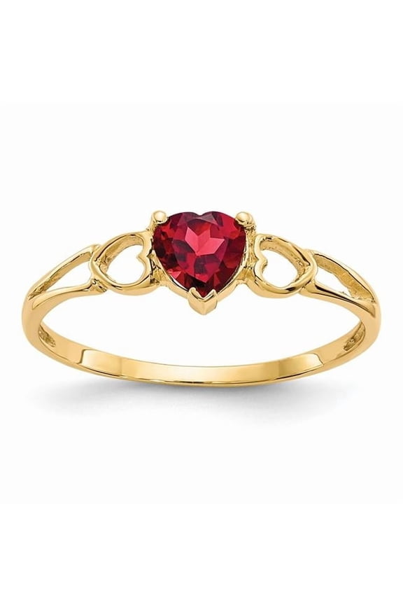 14 Karat Yellow Gold Garnet Birthstone Ring