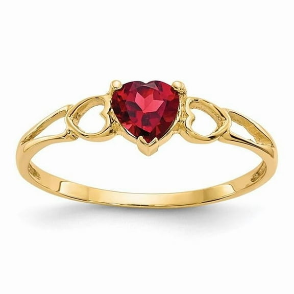 Primal Gold 14 Karat Yellow Gold Garnet Birthstone Ring