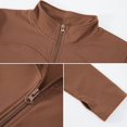 thumbnail image 2 of Camisas de Yoga, Top deportivo de manga larga con cremallera, blusa elástica ajustada sólida para correr para mujer, camiseta atlética para gimnasio, ropa deportiva, 2 of 5