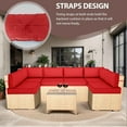 thumbnail image 6 of Outdoor Sectional Cushions, 6 Seat Patio Sectional Cushions, 4" Foam High-Density, Water-Resistant Patio Sofa Cushions Replacement Set（Red）, 6 of 8