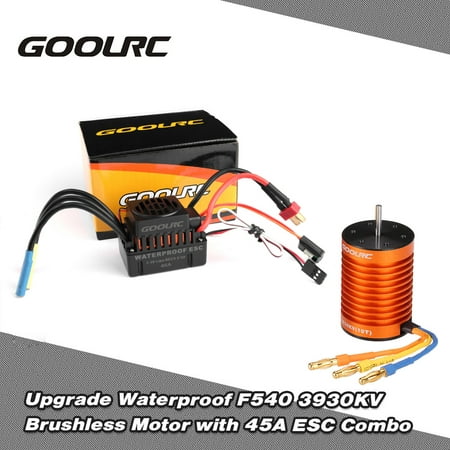 GoolRC Upgrade Waterproof F540 3930KV Brushless Motor with 45A ESC Combo Set for 1/10 RC Car