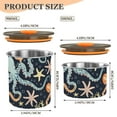 thumbnail image 3 of Octopus Starfish Coral Airtight Coffee Bean Canister 30oz Food Storage Containers with Lids For Gournd, Tea, Sugar, Flour, Rice, Cereal, Candy Cookie Jar, 3 of 8