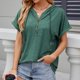 thumbnail image 1 of Fiudx Ropa de Mujer Blusas con Capucha de Manga Corta Holgadas con Botones y Hombros a Manga con Cuello En V Liso para Mujer a La Moda, 1 of 7