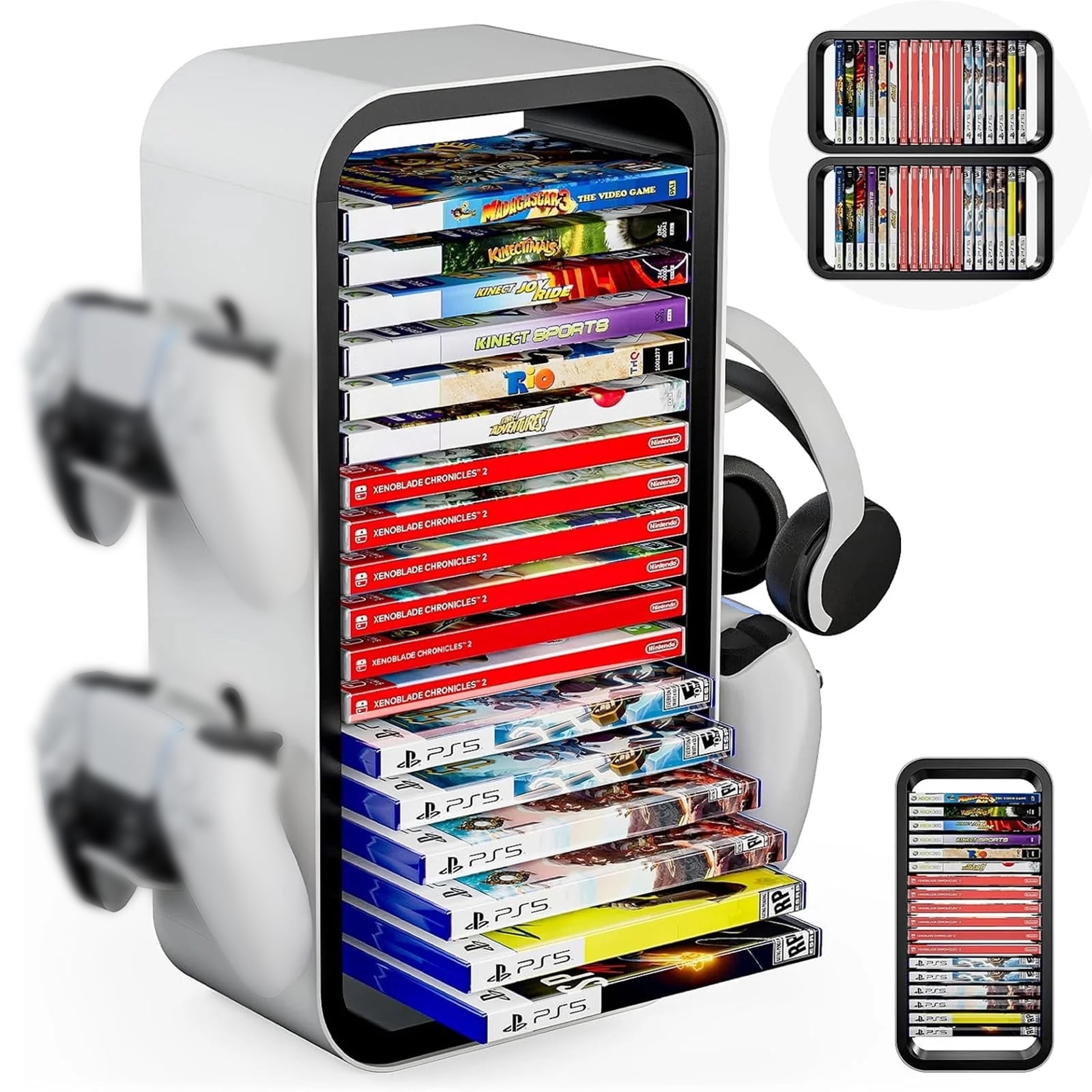 Video Game Storage Tower, Universal DVD Holder Shelf Rack Stand