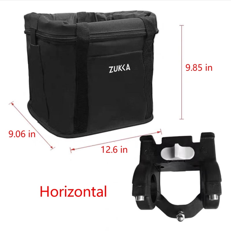 Meghna Front Bike Basket Small Pet Cat Dog Carrier Bicycle Basket, Aluminum Alloy Bicycle Frame, Easy to Install and Detachable  on Handlebar Large Capacity Scooter Folding Carry-on Canvas Bag