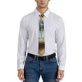 thumbnail image 5 of Gaeub Magnetic Old Compass On World Map Men's Classic Woven Jacquard Necktie Perfect for Weddings & Parties, 5 of 7