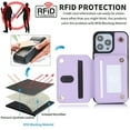 thumbnail image 6 of ELEHOLD Wallet Crossbody Case for iPhone XR with RFID Blocking Card Holders Zipper Purse Storage Kickstand Function Detachable Wrist Lanyard Shoulder Strap Shockproof Wallet Case,lightpurple, 6 of 8