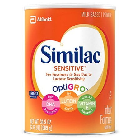 Similac Sensitive for Fussiness & Gas Due to Lactose Sensitivity - OPtiGRO
