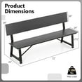 thumbnail image 2 of Costway 2 Pcs Banc 4 Personnes avec Siège et Dossier en HDPE Résistant aux Intempéries Support en Métal Gris, 2 of 9